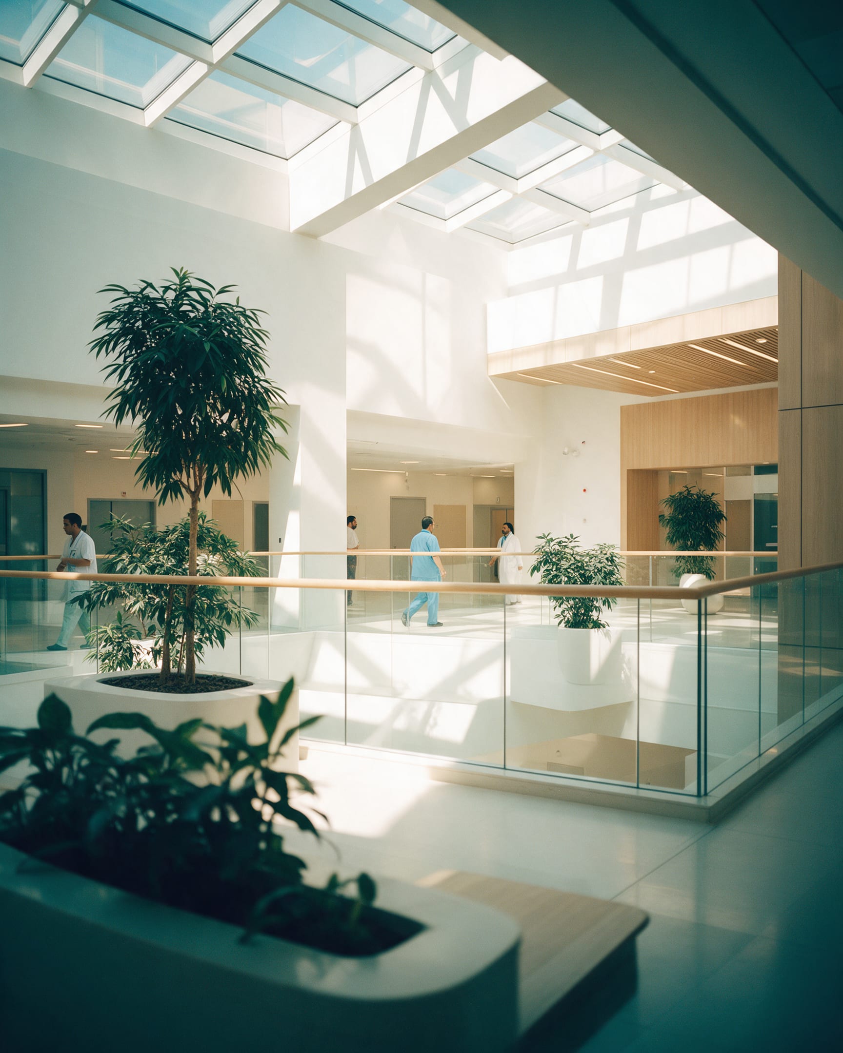 Modern hospital atrium