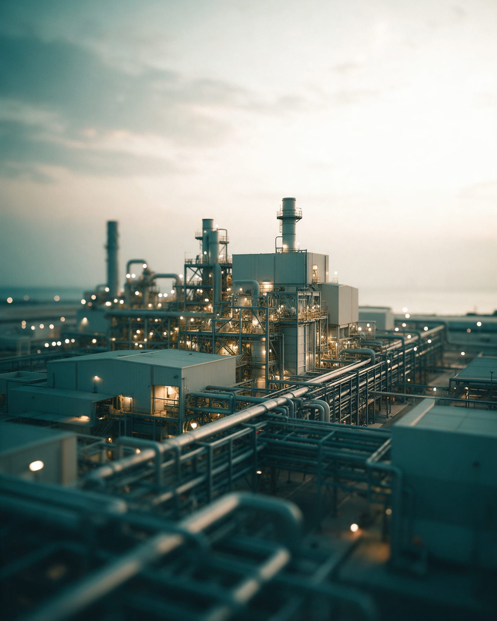 Industrial plant at dusk